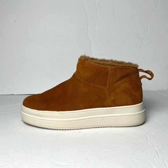 J/Slides NYC Brown Faux Fur Lined Sneaker Boots Size 6.5 - Picture 1 of 8